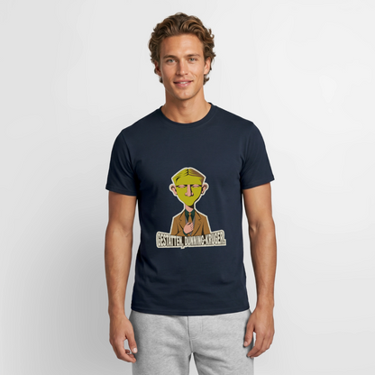 Gestatten, Dunning-Kruger. Neue-Sachlichkeit-Motiv Motiv-T-Shirt für Männer, Farbe Navy, Model