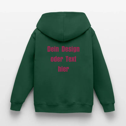 Kinder Hoodie - personalisierbare Vorder- und Rückseite - Flaschengrün