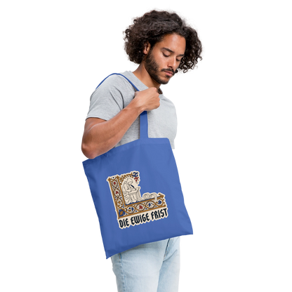 "Die ewige Frist. Buchmalerei-Motiv" Stoffbeutel, Farbe Hellblau