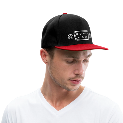 DB-9 RS-232 Retro Snapback Cap - Schwarz/Rot