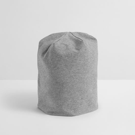 Jersey-Beanie - personalisierbar - Grau meliert