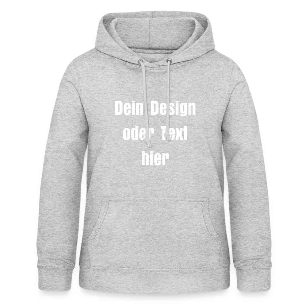 Frauen Hoodie - personalisierbare Vorder- und Rückseite - Hellgrau meliert