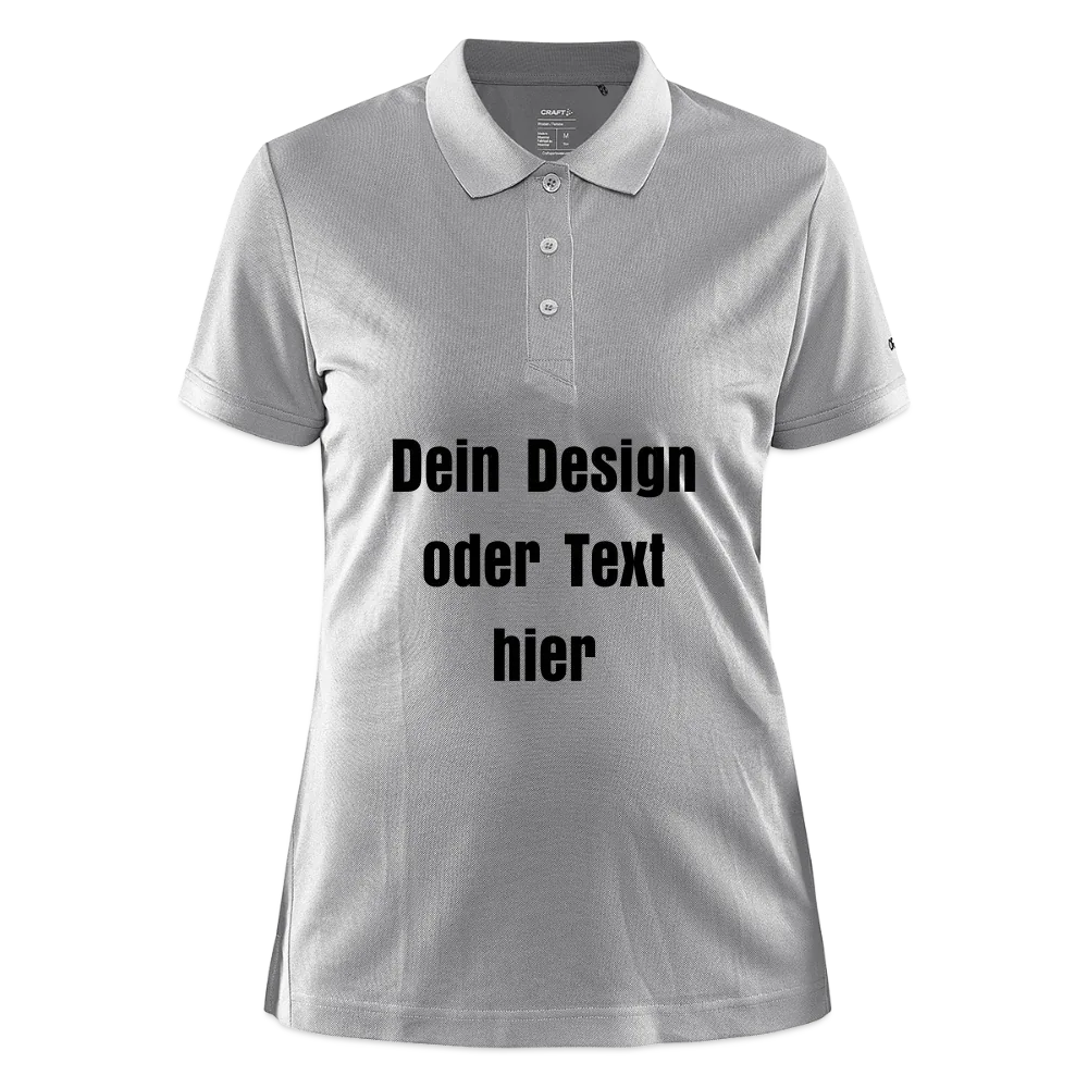 CRAFT Core Unify Frauen Polo Shirt - personalisierbar - Grau meliert