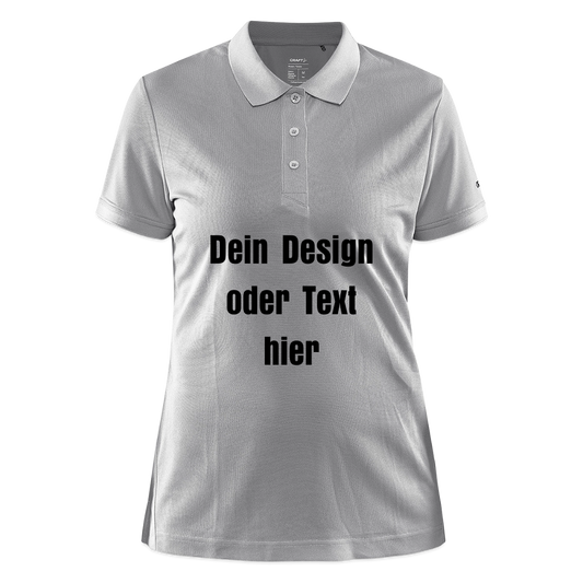 CRAFT Core Unify Frauen Polo Shirt - personalisierbar - Grau meliert