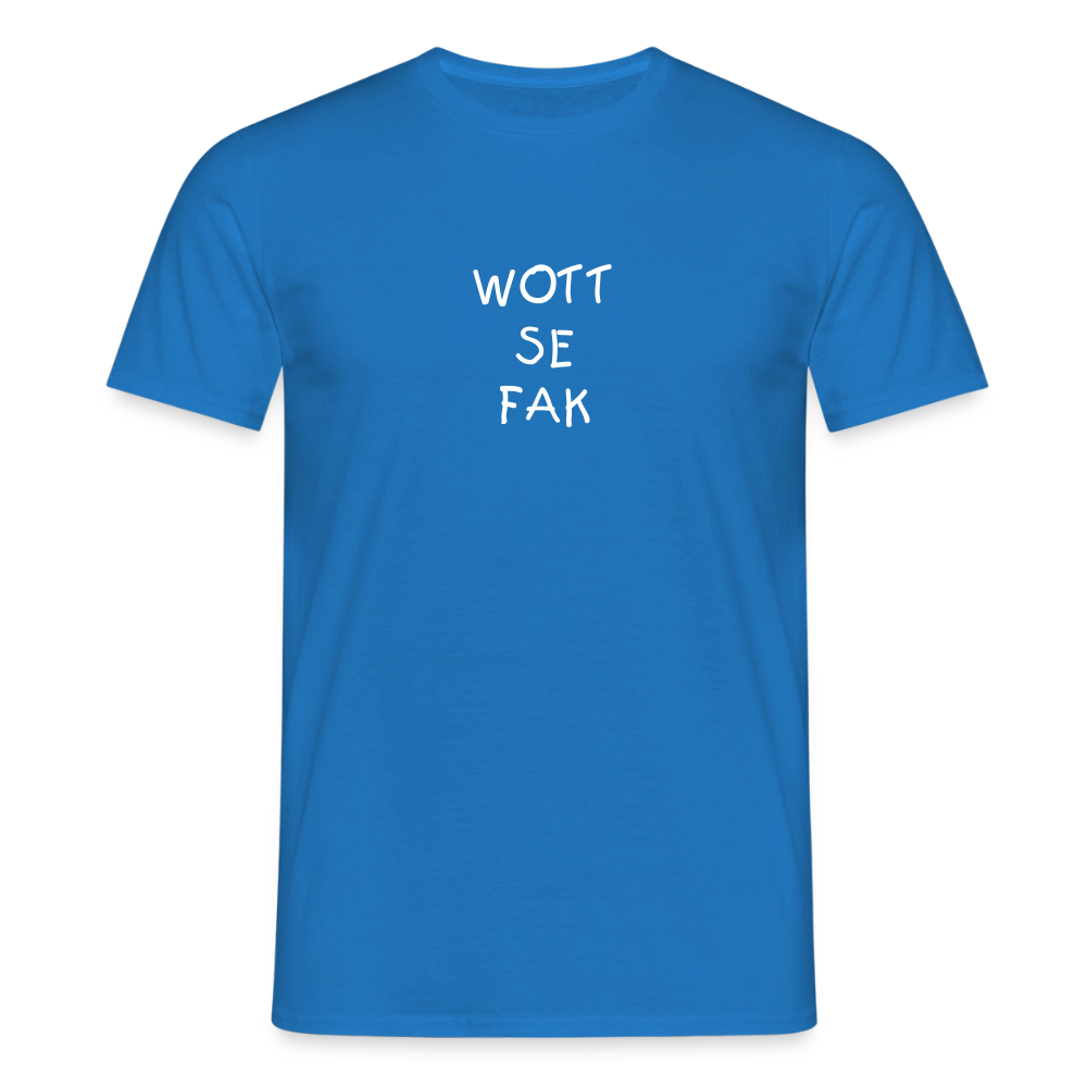 "WOTT SE FAK" Motiv-T-Shirt für Männer - Royalblau