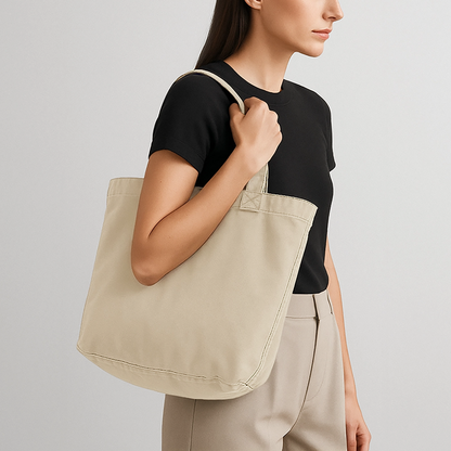 Vintage-Washed Shopper / Einkaufstasche im Vintage Stil - personalisierbar - Vintage Sand 