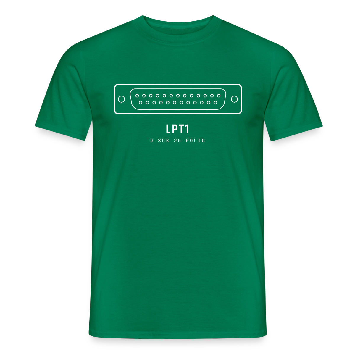 "LPT1, D-Sub 25-polig" Motiv-T-Shirt für Männer, Farbe Kelly Green