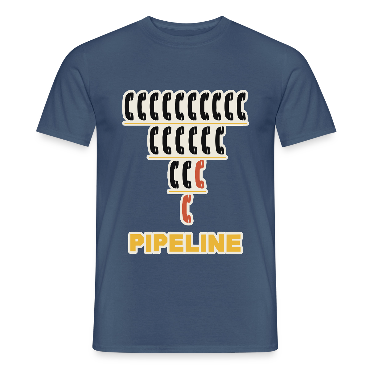 Pipeline. Isotype-Motiv Motiv-T-Shirt für Männer, Farbe Dunkles Denimblau