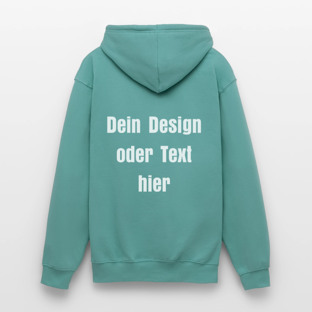 Unisex Hoodie - personalisierbare Vorder- und Rückseite - Pastelltürkis