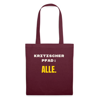 Kritischer Pfad: alle. Stoffbeutel, Farbe Burgunderrot