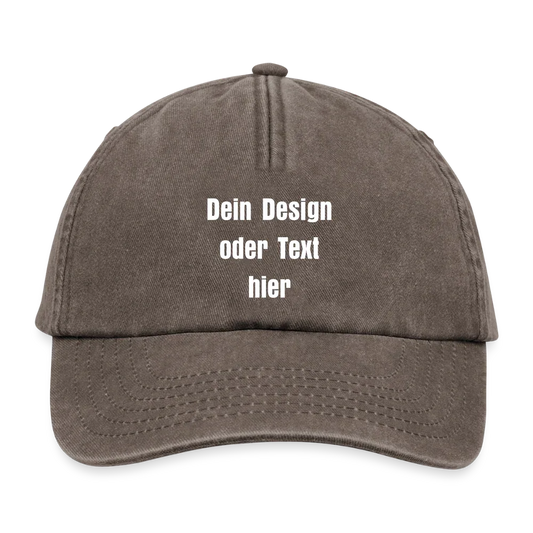 Vintage Dad Hat / Baseball Cap (100% Baumwolle) – personalisierbar - Vintage Braun