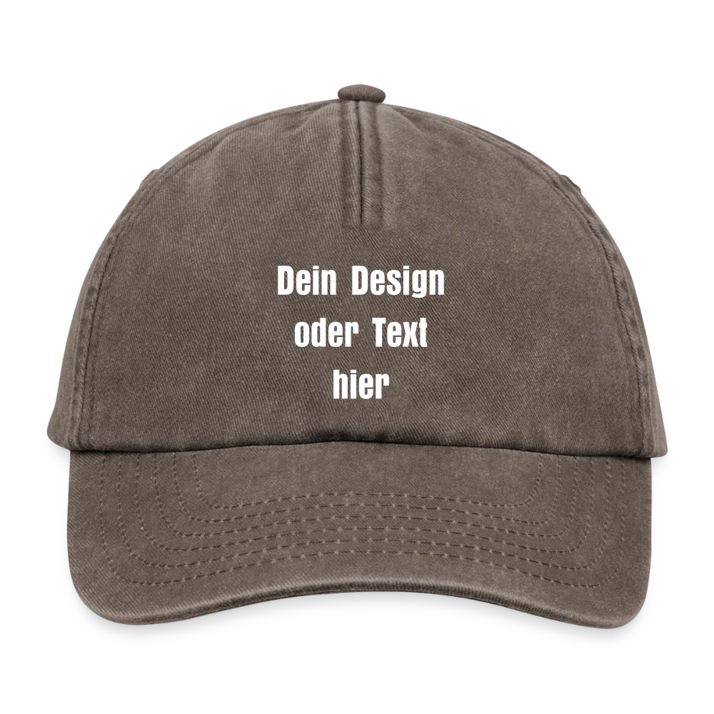 Vintage Dad Hat / Baseball Cap (100% Baumwolle) – personalisierbar - Vintage Braun