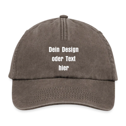 Vintage Dad Hat / Baseball Cap (100% Baumwolle) – personalisierbar - Vintage Braun