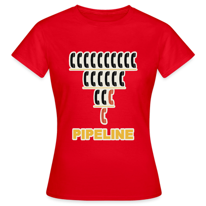 Pipeline. Isotype-Motiv Motiv-T-Shirt für Frauen, Farbe Rot