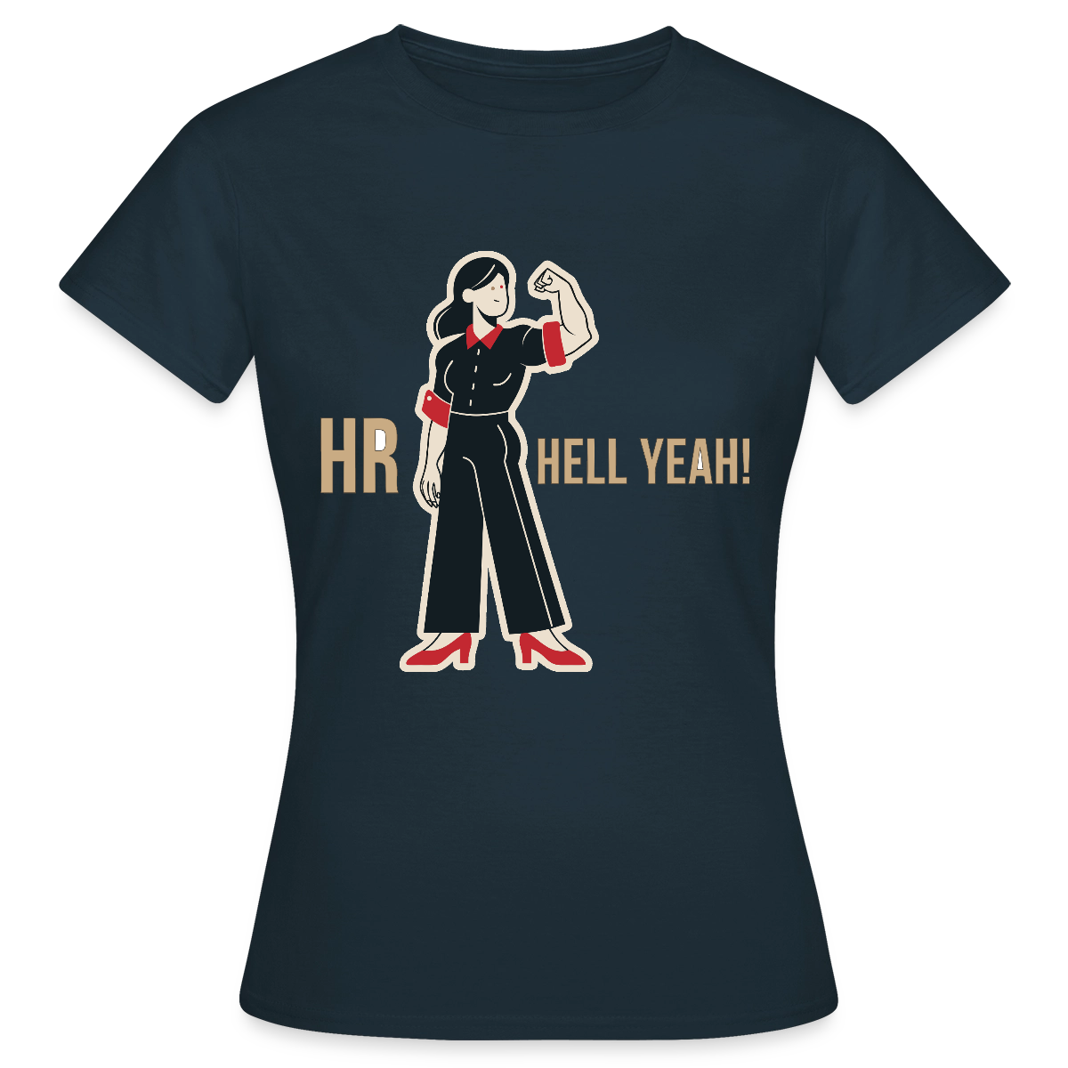 HR. Hell yeah! Motiv-T-Shirt für Frauen, Farbe Navy