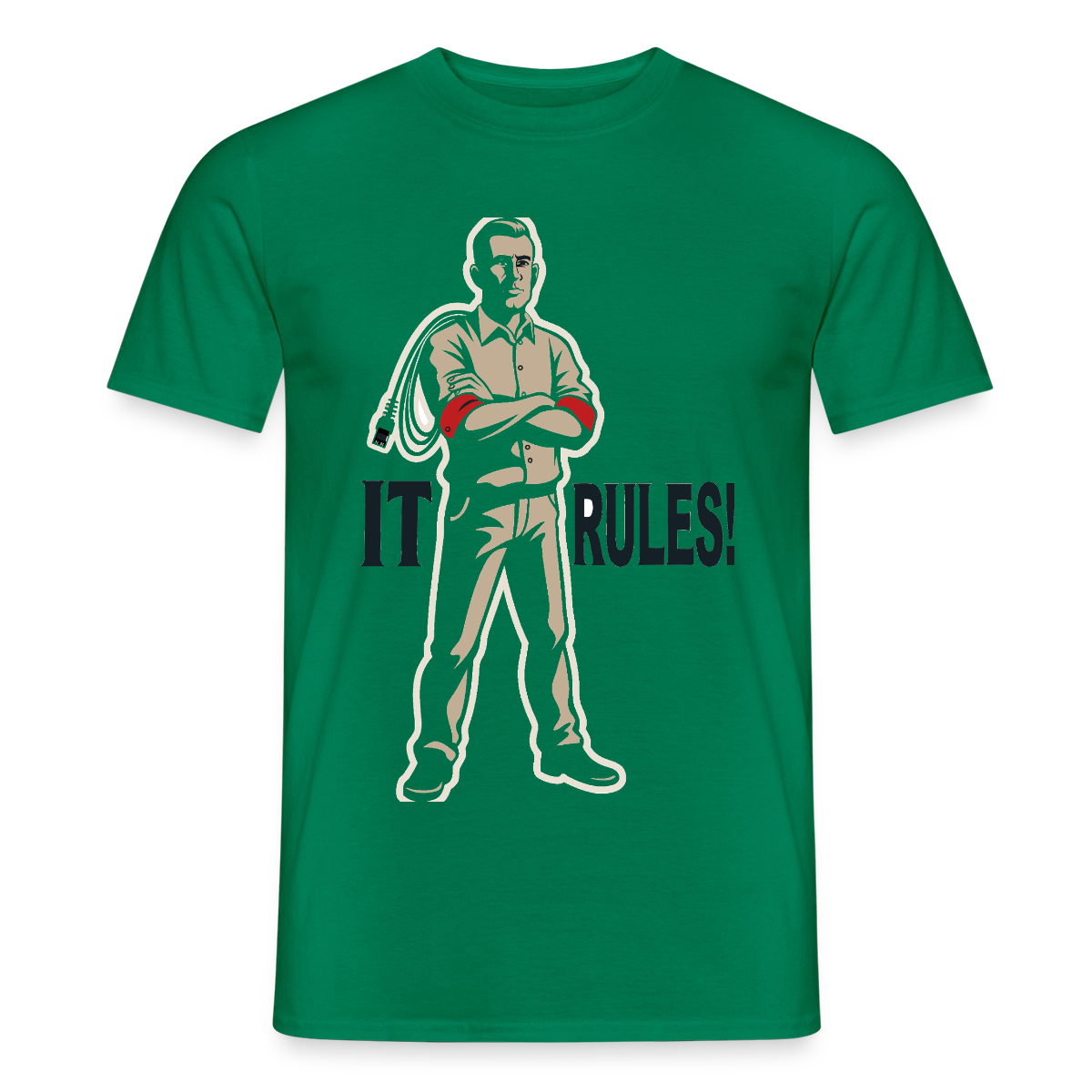 IT rules! Motiv-T-Shirt für Männer, Farbe Kelly Green