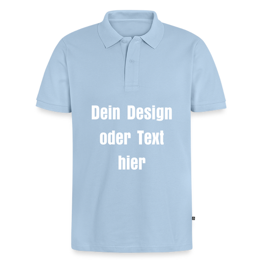 Männer Premium Bio Polo Shirt - personalisierbar - Hellblau