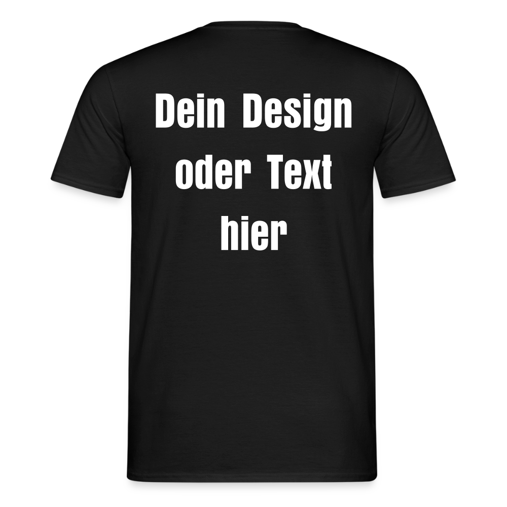 Männer T-Shirt - personalisierbare Vorder- und Rückseite - Schwarz