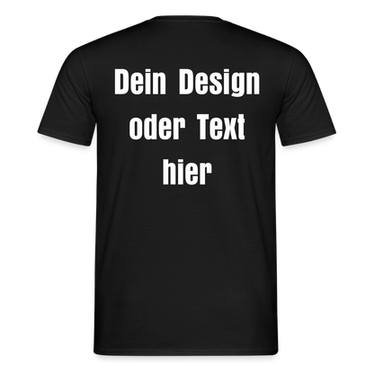 Männer T-Shirt - personalisierbare Vorder- und Rückseite - Schwarz