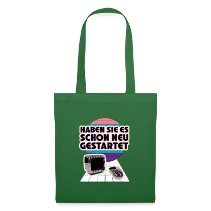 Haben Sie es schon neu gestartet? Vaporwave-Motiv Stoffbeutel, Farbe Fichte
