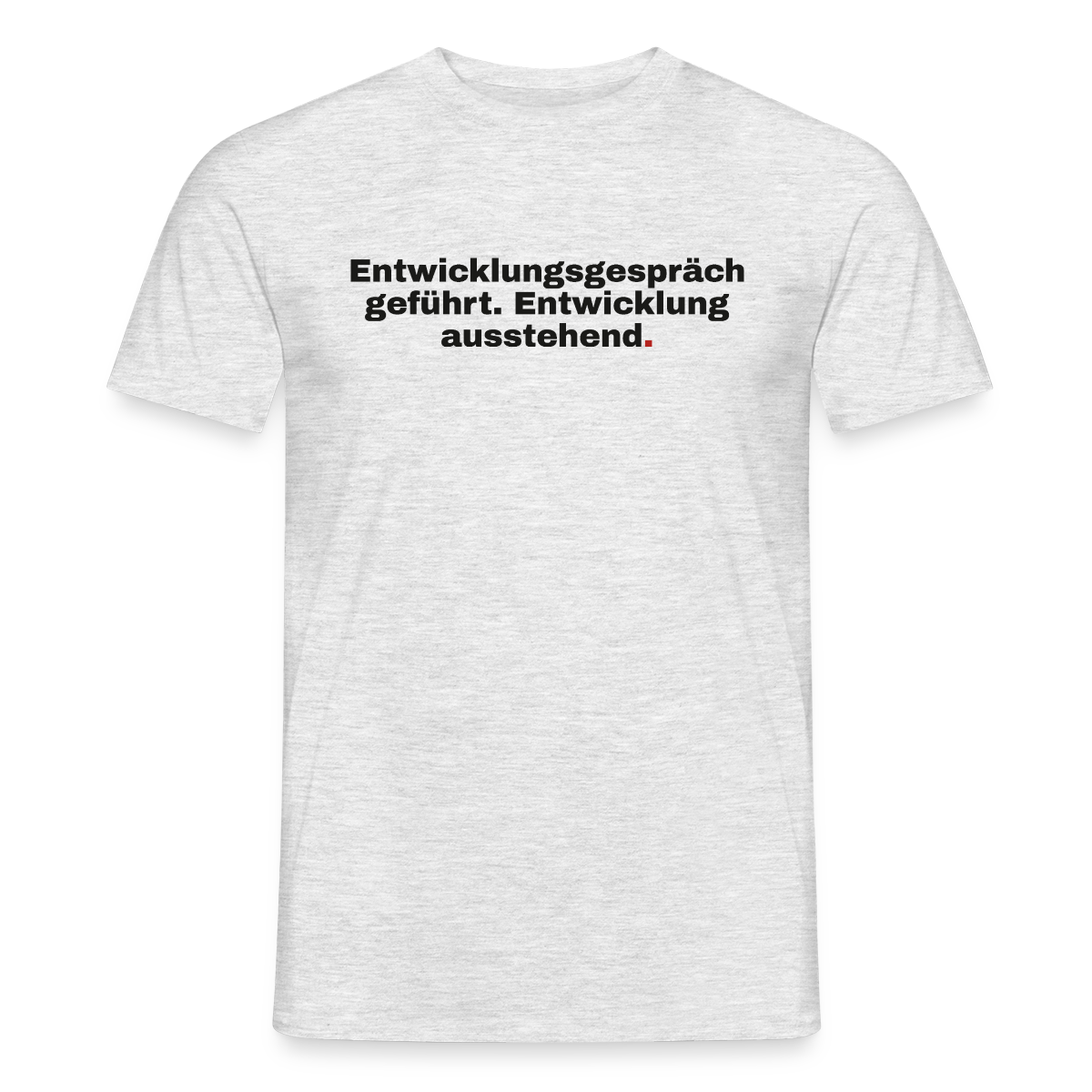 Entwicklungsgespräch geführt. Entwicklung ausstehend. Motiv-T-Shirt für Männer, Farbe Grau meliert