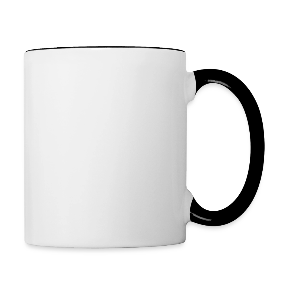 Keramiktasse zweifarbig 325ml - personalisierbar - Weiß/Schwarz