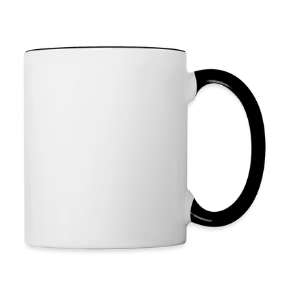 Keramiktasse zweifarbig 325ml - personalisierbar - Weiß/Schwarz
