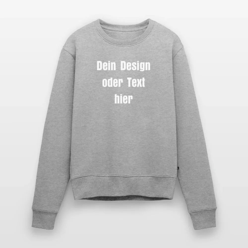 Frauen Premium Pullover - personalisierbar - Grau meliert