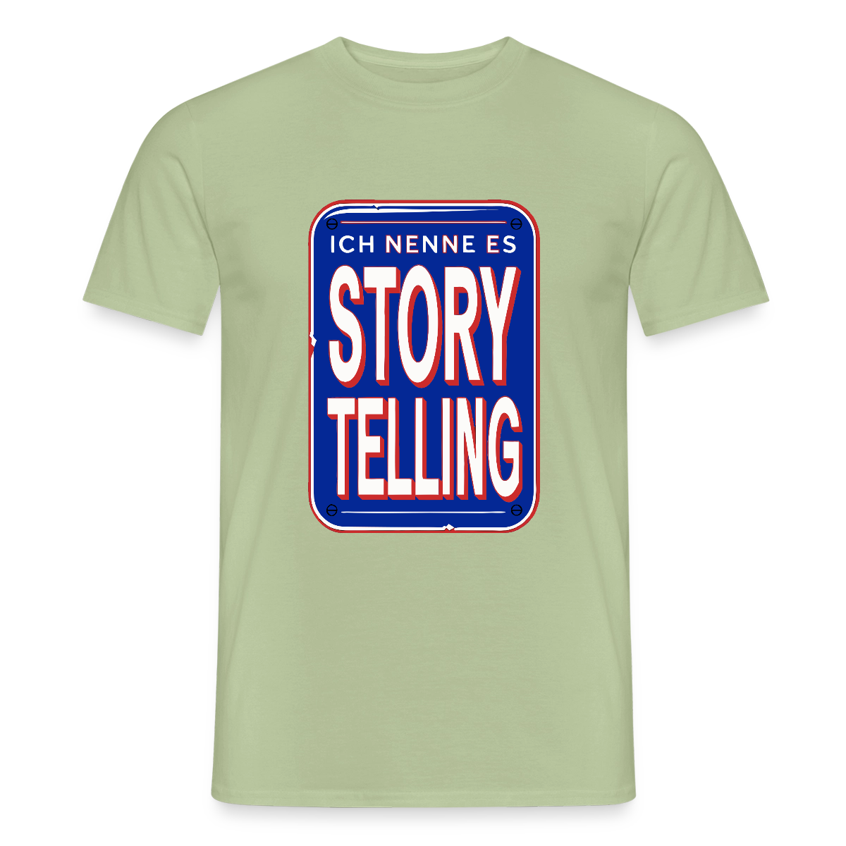 Ich nenne es Storytelling. Motiv-T-Shirt für Männer, Farbe Sage