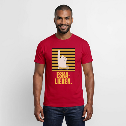 "Eskalieren." Motiv-T-Shirt für Männer, Farbe Rot