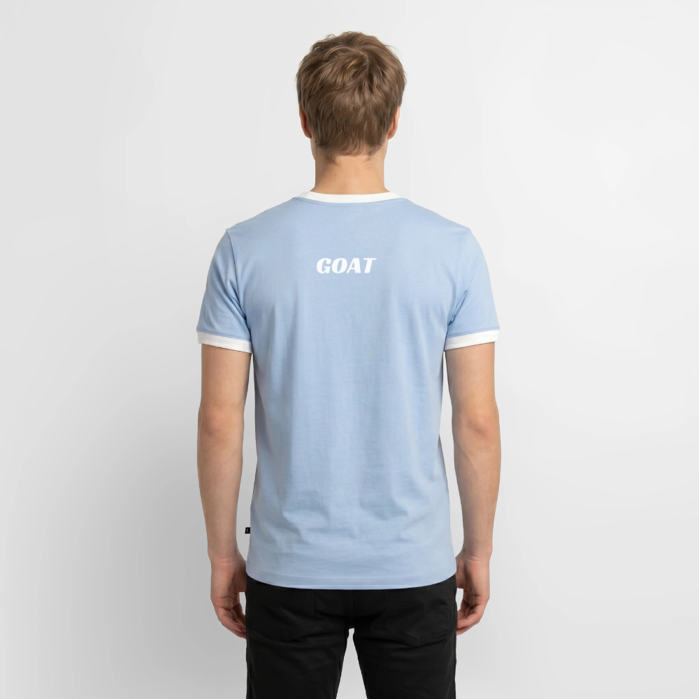 Männer T-Shirt "GOAT" - Hellblau/Weiß 