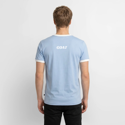 Männer T-Shirt "GOAT" - Hellblau/Weiß 