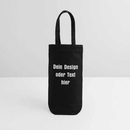Geschenkbeutel für Flaschen - personalisierbar - Schwarz