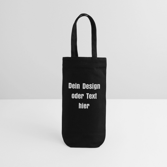 Geschenkbeutel für Flaschen - personalisierbar - Schwarz