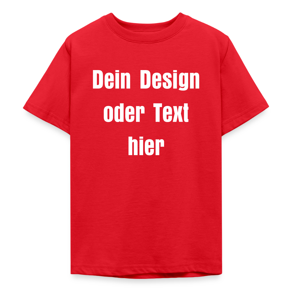 Teenager T-Shirt - personalisierbare Vorder- und Rückseite - Rot