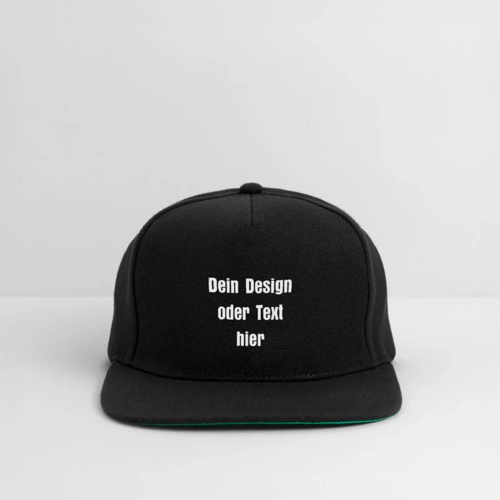Snapback Cap - personalisierbar - Schwarz/Schwarz