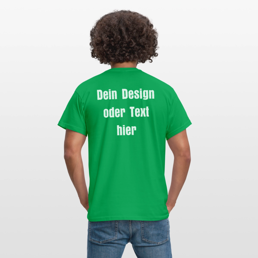 Männer T-Shirt - personalisierbare Vorder- und Rückseite - Kelly Green