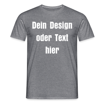 Männer T-Shirt - personalisierbare Vorder- und Rückseite - Graphit meliert