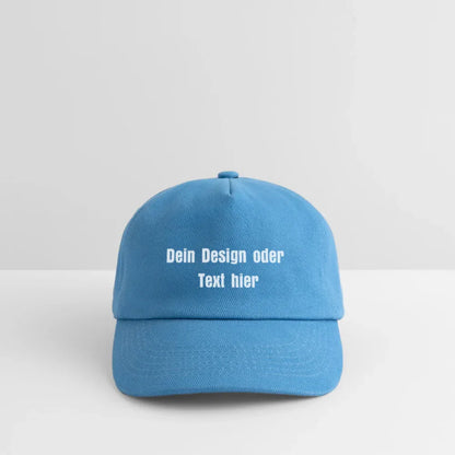 Kontrast Snapback Basecap für Kinder - personalisierbar - Pfauenblau