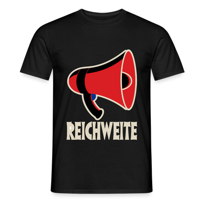 Reichweite. Sachplakat-Motiv Motiv-T-Shirt für Männer, Farbe Schwarz