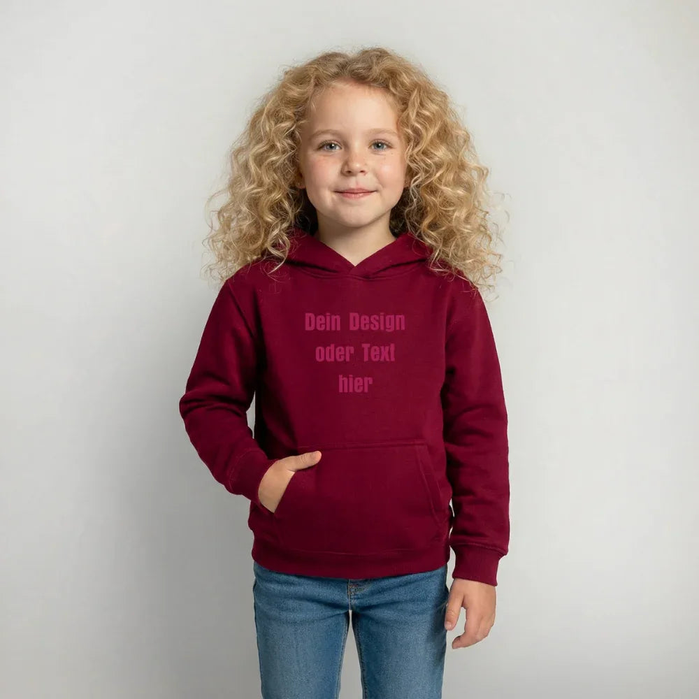 Kinder Hoodie - personalisierbare Vorder- und Rückseite - Bordeaux