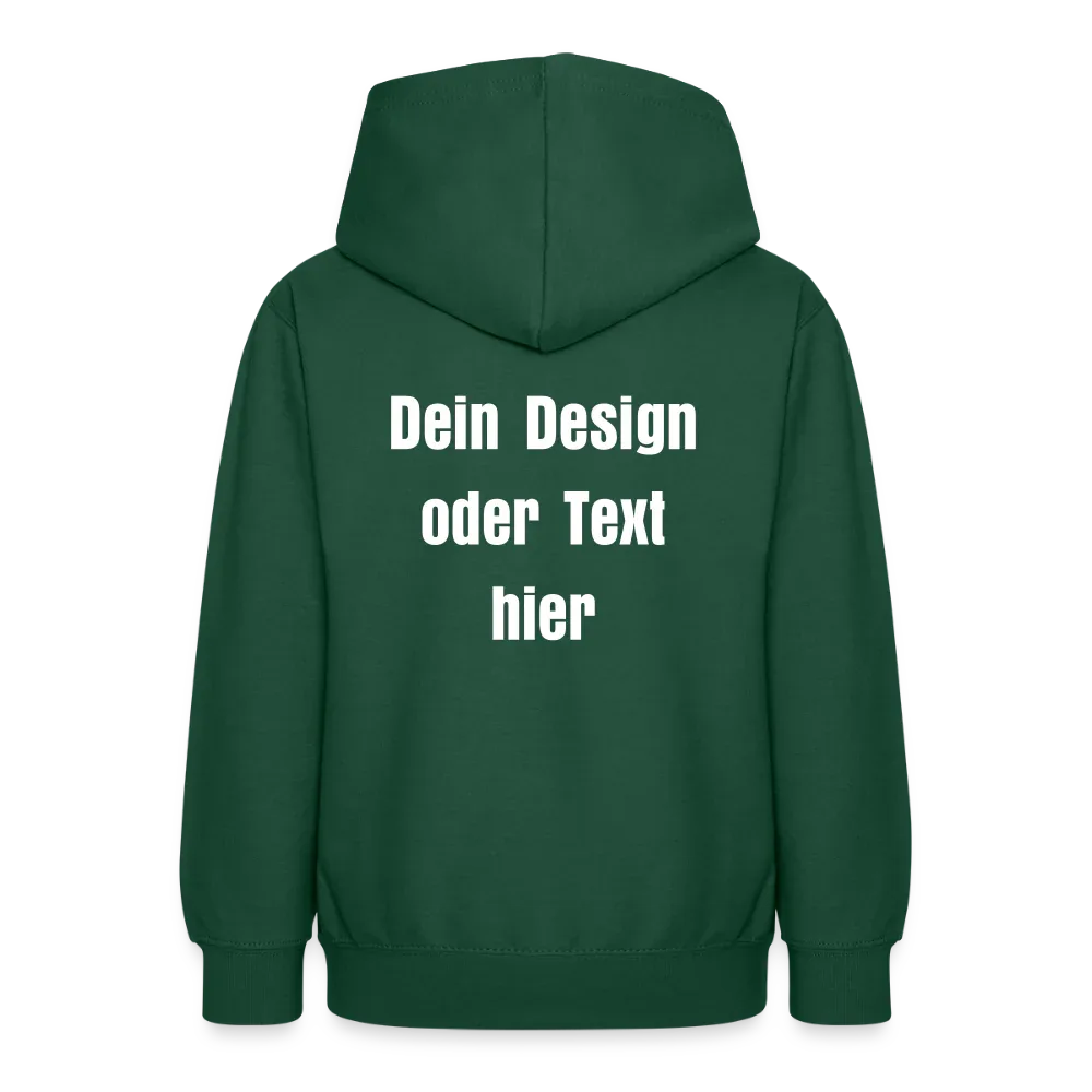 Teenager Hoodie - personalisierbare Vorder- und Rückseite - Flaschengrün