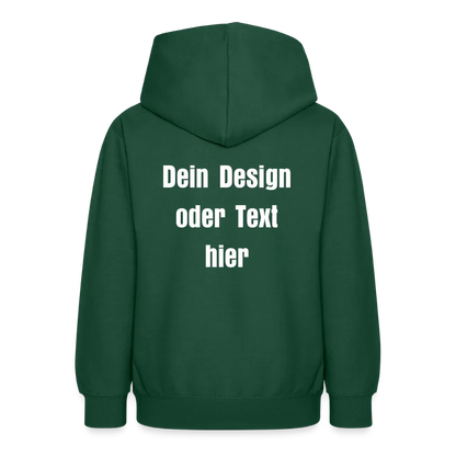 Teenager Hoodie - personalisierbare Vorder- und Rückseite - Flaschengrün