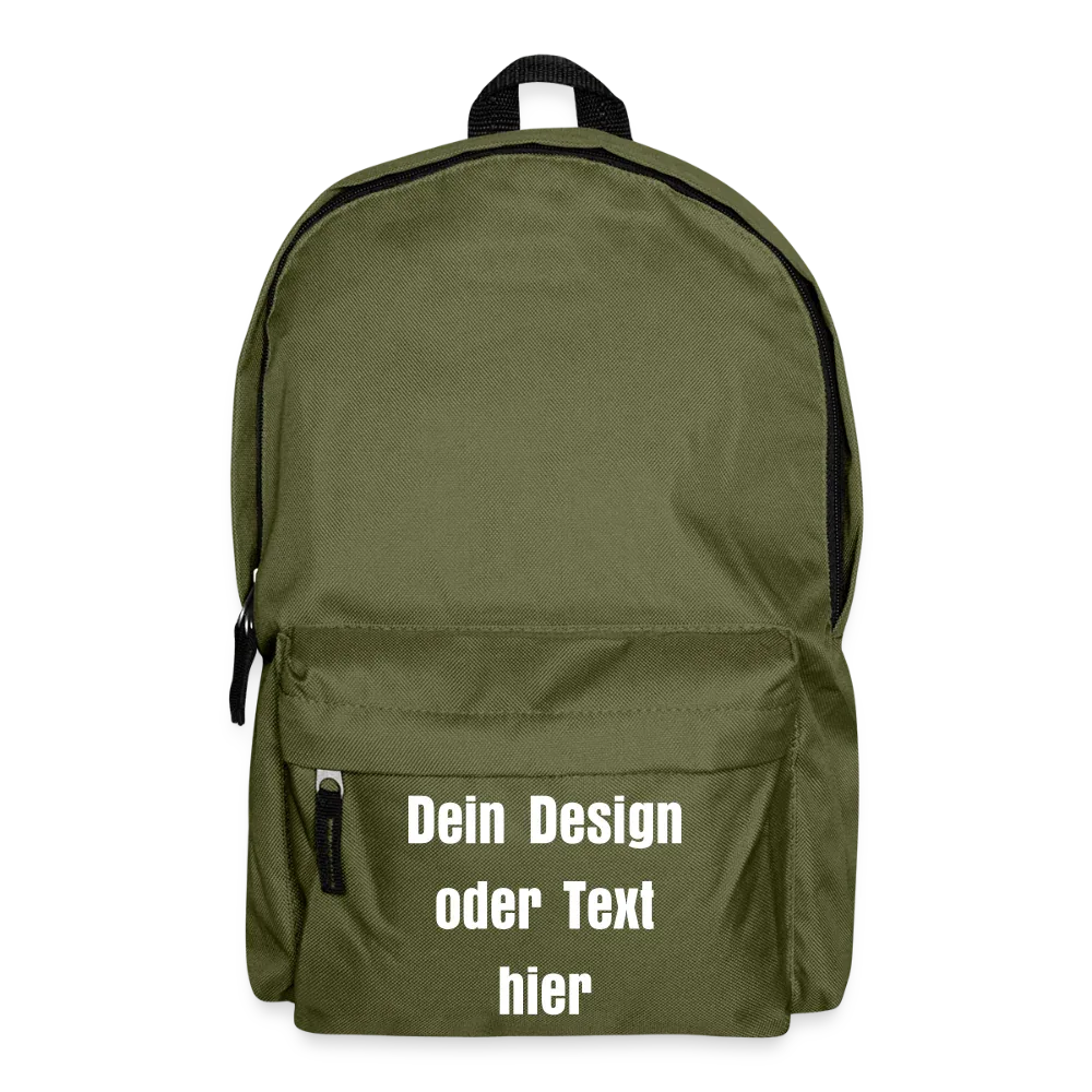 Klassischer Rucksack - personalisierbar - Olivgrün