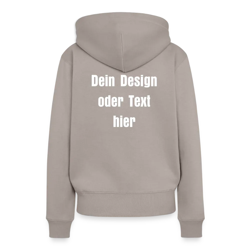 Frauen Premium Hoodie - personalisierbare Vorder- und Rückseite - Taupe