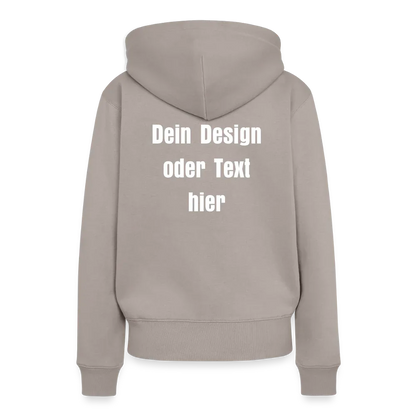 Frauen Premium Hoodie - personalisierbare Vorder- und Rückseite - Taupe
