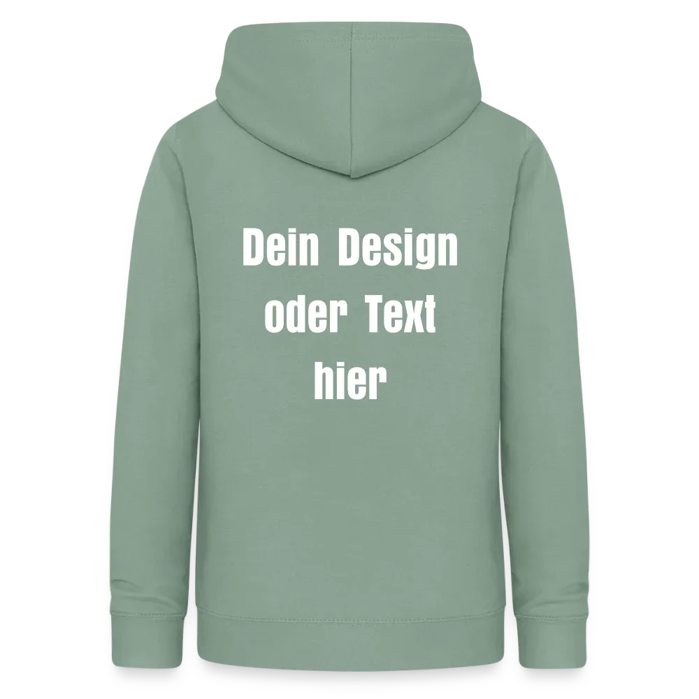 Frauen Hoodie - personalisierbare Vorder- und Rückseite - Graugrün