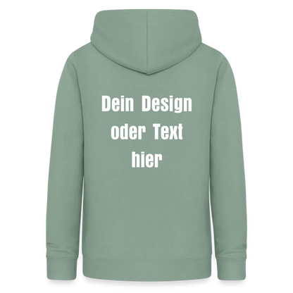 Frauen Hoodie - personalisierbare Vorder- und Rückseite - Graugrün