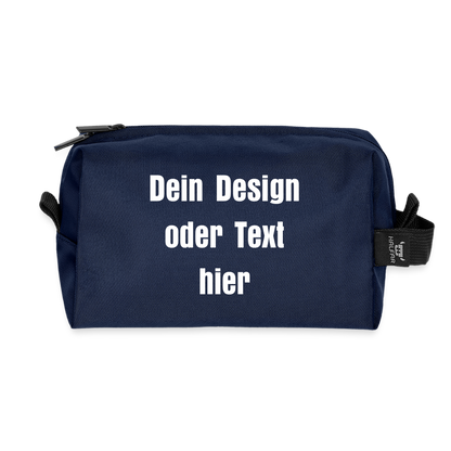 Recycelte Kulturtasche - personalisierbar - Navy