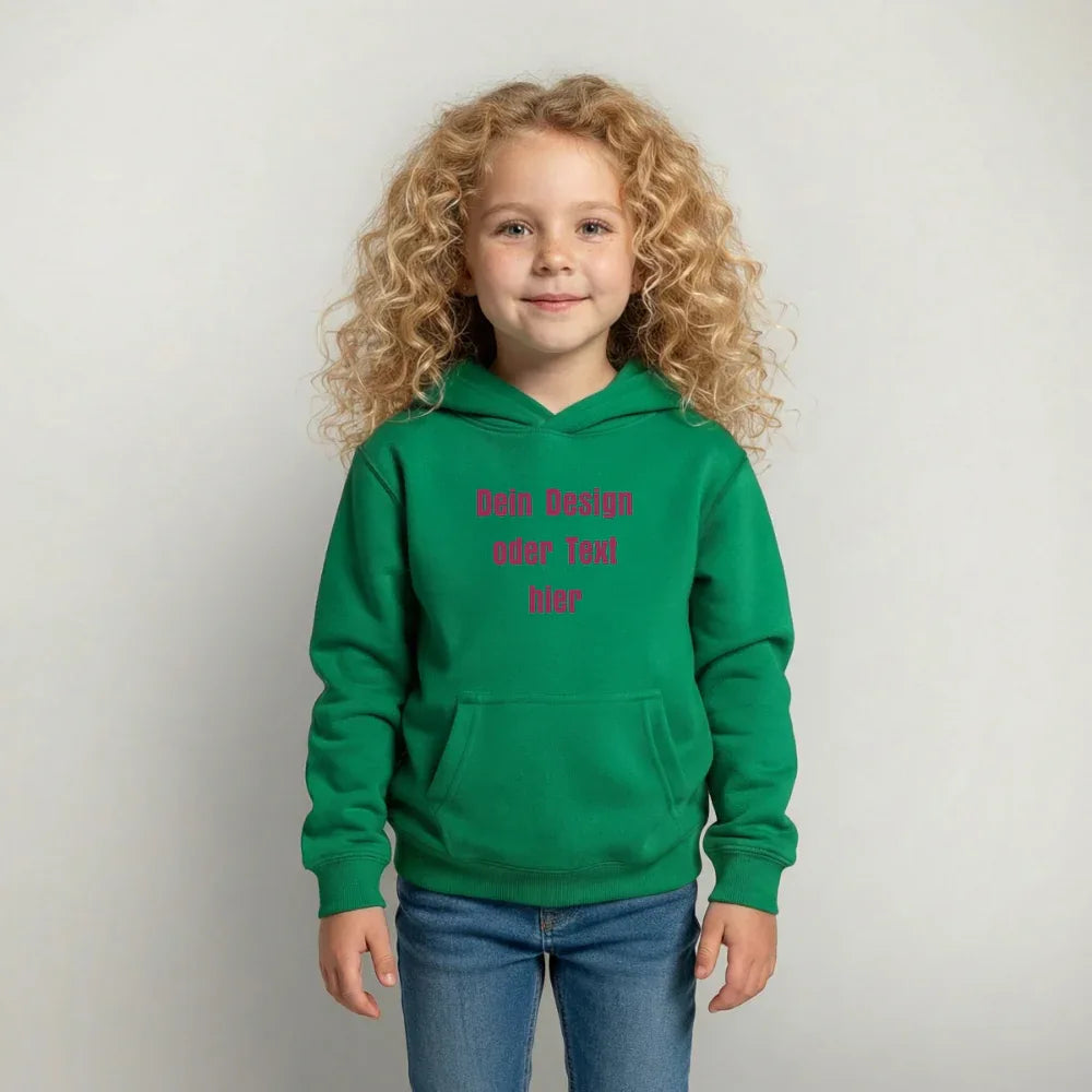 Kinder Hoodie - personalisierbare Vorder- und Rückseite - Kelly Green